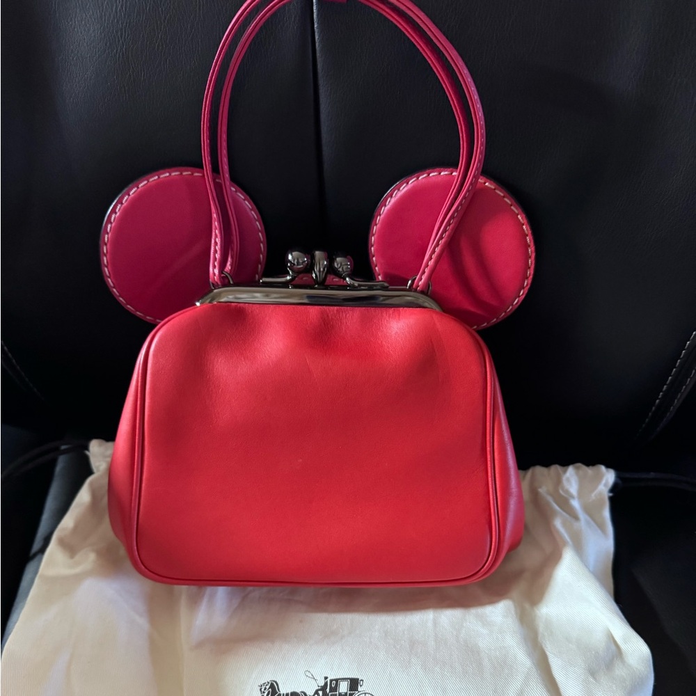 Coach x Disney x Keith Haring Mickey Mouse Ears Bag Kisslock Red LIMITED SEE